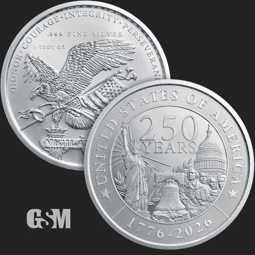 999 fine silver usa 250th - oz,