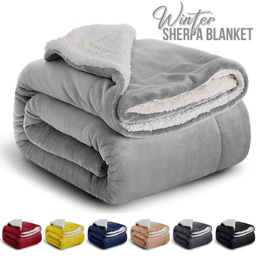 Large sherpa fleece blanket - large,