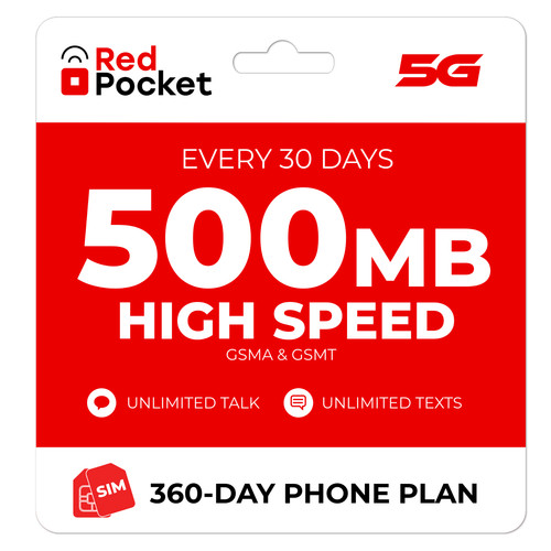 Redpocket prepaid - $5/mo,